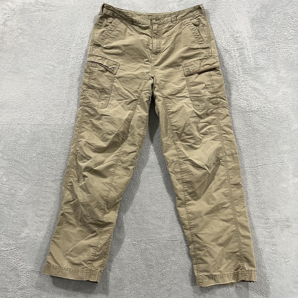 REI Co-op Men Cargo Pant 32x32 Organic Cotton Relaxed Distressed Hiking READ